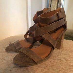 Brown Suede Strappy Heels